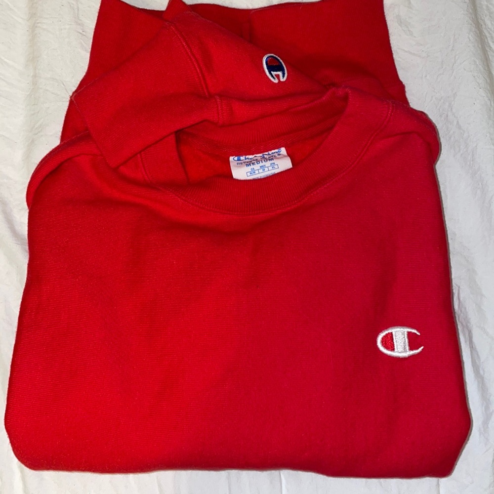 Champion red crew neck